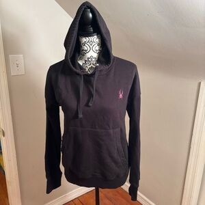 Women’s Spyder Hoodie Size M Double Sided Print Retro Cozy Pullover